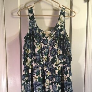 LOFT Sleeveless Dress, Blue Flowers, Size 6